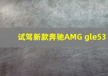 试驾新款奔驰AMG gle53